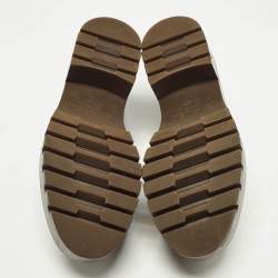 Pre Owned Chanel Coco Mark Size 37.5 Brown Leather CC Slip On Loafers