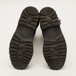 Pre Owned Chanel  Size 40 Black Quilted Leather Motorcycle Boots