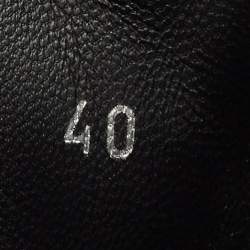 Pre Owned Chanel  Size 40 Black Quilted Leather Motorcycle Boots