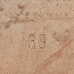 Pre Owned حذاء باليرينا فلات شانيل سي سي جلد وتويد وردي/عنابي مقدمة عنابي بفيونكة مقاس 40