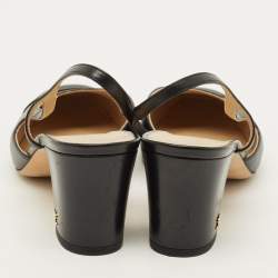 مملوكة مسبقًا Chanel CC Cap Toe Size 39.5 Black Leather Slingback Pumps