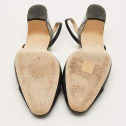 مملوكة مسبقًا Chanel CC Cap Toe Size 39.5 Black Leather Slingback Pumps