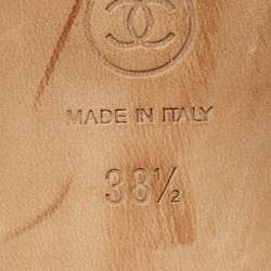 مملوكة مسبقًا Chanel CC Size 38.5 Grey/Black Canvas and Tweed Slingback Pumps