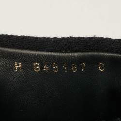 Pre Owned Chanel CC logo Size XS Navy Blue Fabric Flat Sandals