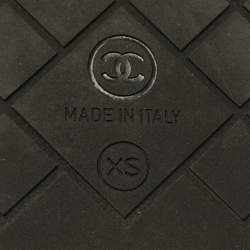 Pre Owned Chanel CC logo Size XS Navy Blue Fabric Flat Sandals