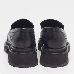 Pre Owned حذاء لوفرز شانيل جلد مبطن أسود مزين سي سي مقاس 38.5