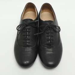 Pre Owned Chanel CC Pearl Size 39 Black Leather Oxfords
