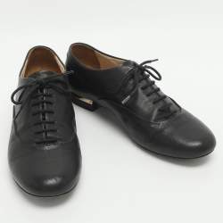 Pre Owned Chanel CC Pearl Size 39 Black Leather Oxfords