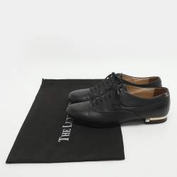 Pre Owned Chanel CC Pearl Size 39 Black Leather Oxfords