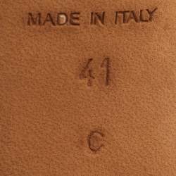 Pre Owned صندل شانيل سي سي بني جلد لامع منصة سير خلفي مقاس 41