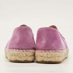 مملوكة مسبقًا حذاء فلات  شانيل إسبادريل سويدي بنفسجي غطاء مقدمة بشعار سي سي مقاس 38 