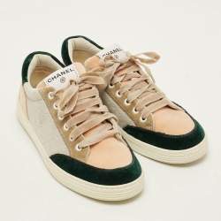 Pre Owned حذاء رياضي شانيل مخمل متعدد الألوان رباط علوي مقاس 39