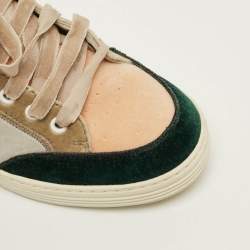 Pre Owned حذاء رياضي شانيل مخمل متعدد الألوان رباط علوي مقاس 39