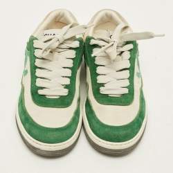 Pre Owned حذاء رياضي شانيل منخفظ من أعلى CC جلد شامواه ونايلون متعدد الألوان مقاس 38.5