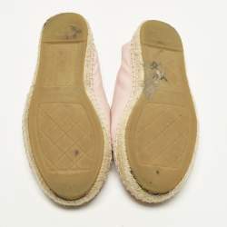 مملوكة مسبقًا Chanel CC Size 37 Pink Leather Cap Toe Espadrille Flats