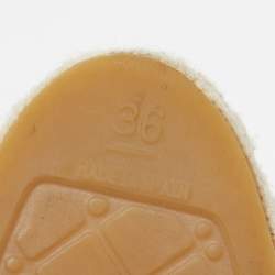 Pre Owned Chanel CC Size 36 Navy Blue Canvas Espadrille Flats