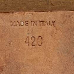 Pre Owned Chanel CC Size 42 Blue Patent and Leather Bow Ballet Flats