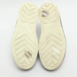 مملوكة مسبقًا حذاء رياضي شانيل سي سي جلد وكانفاس أسود مقدمة غطاء مقاس 35.5