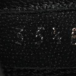 مملوكة مسبقًا حذاء رياضي شانيل سي سي جلد وكانفاس أسود مقدمة غطاء مقاس 35.5