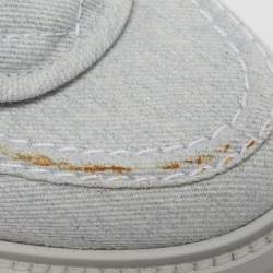 Pre Owned Chanel CC Turnlock Size 40 Grey Denim Loafers