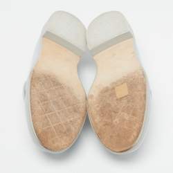 Pre Owned Chanel CC Turnlock Size 40 Grey Denim Loafers