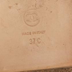 Pre Owned Chanel Dad Size 37 Cream Leather Slingback Sandals