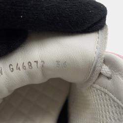 Pre Owned Chanel Cc Logo Low Cut Sneakers Pink/Gray/Black Suede Mix Fiber Size 36