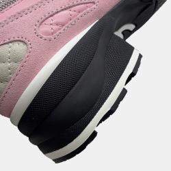 Pre Owned Chanel Cc Logo Low Cut Sneakers Pink/Gray/Black Suede Mix Fiber Size 36