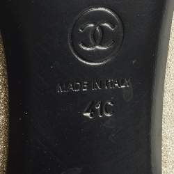 Pre Owned Chanel CC Size 41 Gold/Black Canvas and Leather Ankle Length Boots