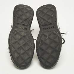 مملوكة مسبقًا Chanel CC Size 37.5 Black Mesh and Suede Lace Up Sneakers