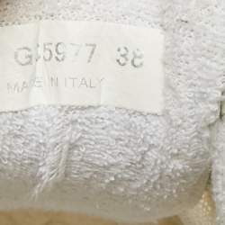 مملوكة مسبقًا Chanel CC Size 38 White/Cream Leather and Mesh Lace Up Sneakers