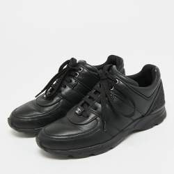 مملوكة مسبقًا حذاء رياضي شانيل سي سي جلد ونيوبرين أبيض/أسود مقاس 38