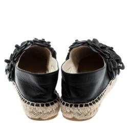 Pre Owned حذاء إسبادريلز شانيل كامليا CC سويدي أسود مقاس 41