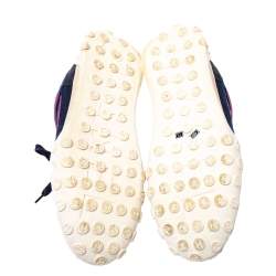 Pre Owned حذاء رياضي شانيل مزين شعار الماركة منخفض من أعلى نايلون و صوف أزرق و وردي مقاس 37