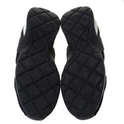 Pre Owned Chanel Black Fabric Stretch High Top Socks Sneakers Size 40.5