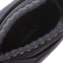 Pre Owned Chanel Black Fabric Stretch High Top Socks Sneakers Size 40.5