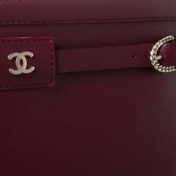 Chanel Maroon Leather Knee Length Boots Size 40