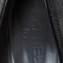 Pre Owned Chanel Metallic Distressed Textured Suede CC Cap Toe Pumps Size 40.5