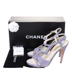 Chanel Purple Suede Strappy Sandals Size 40.5