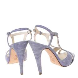 Chanel Purple Suede Strappy Sandals Size 40.5