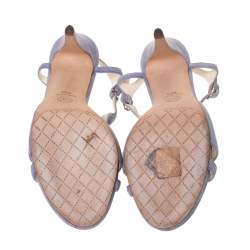 Chanel Purple Suede Strappy Sandals Size 40.5