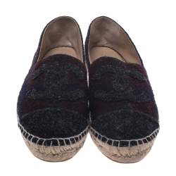 مملوكة مسبقًا Chanel Multicolor Tweed CC Espadrilles Size 39