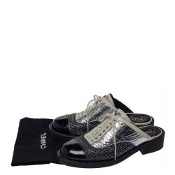 Chanel Patent Leather And Foil Lazer Cut Cuba Cruise Oxford Mules Size 39.5 