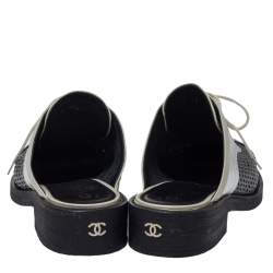 Chanel Patent Leather And Foil Lazer Cut Cuba Cruise Oxford Mules Size 39.5 