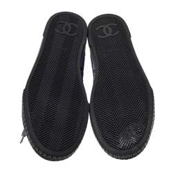 مملوكة مسبقًا Chanel Multicolor Woven Fabric CC Low Top Sneakers Size 40