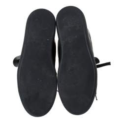 Chanel Black Leather CC Boots Size 35.5 