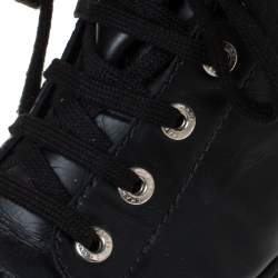 Chanel Black Leather CC Boots Size 35.5 