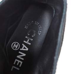 Chanel Black Leather CC Boots Size 35.5 