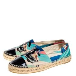 Pre Owned حذاء إسبادريل شانيل متعدد الألوان قماش مطبوع وجلد لامع CC متعدد الألوان مقاس 41