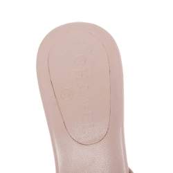 مملوكة مسبقًا Chanel Pink Ruched Leather Open Toe Mule Sandals Size 41